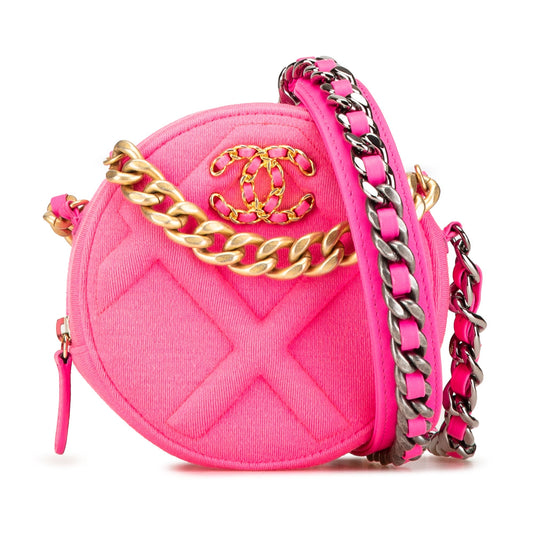 Chanel Sac Jersey 19 Round Clutch on Chain