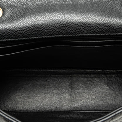 Black Chanel Jumbo Classic Caviar Single Flap Shoulder Bag