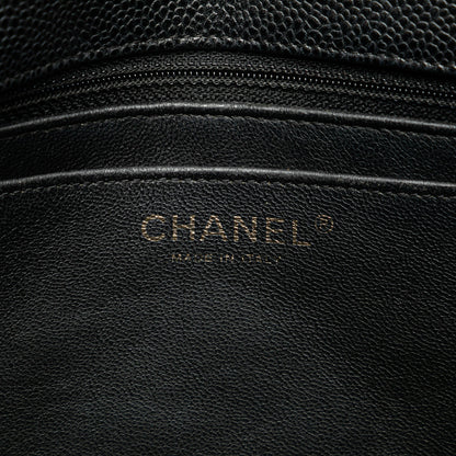 Black Chanel Jumbo Classic Caviar Single Flap Shoulder Bag