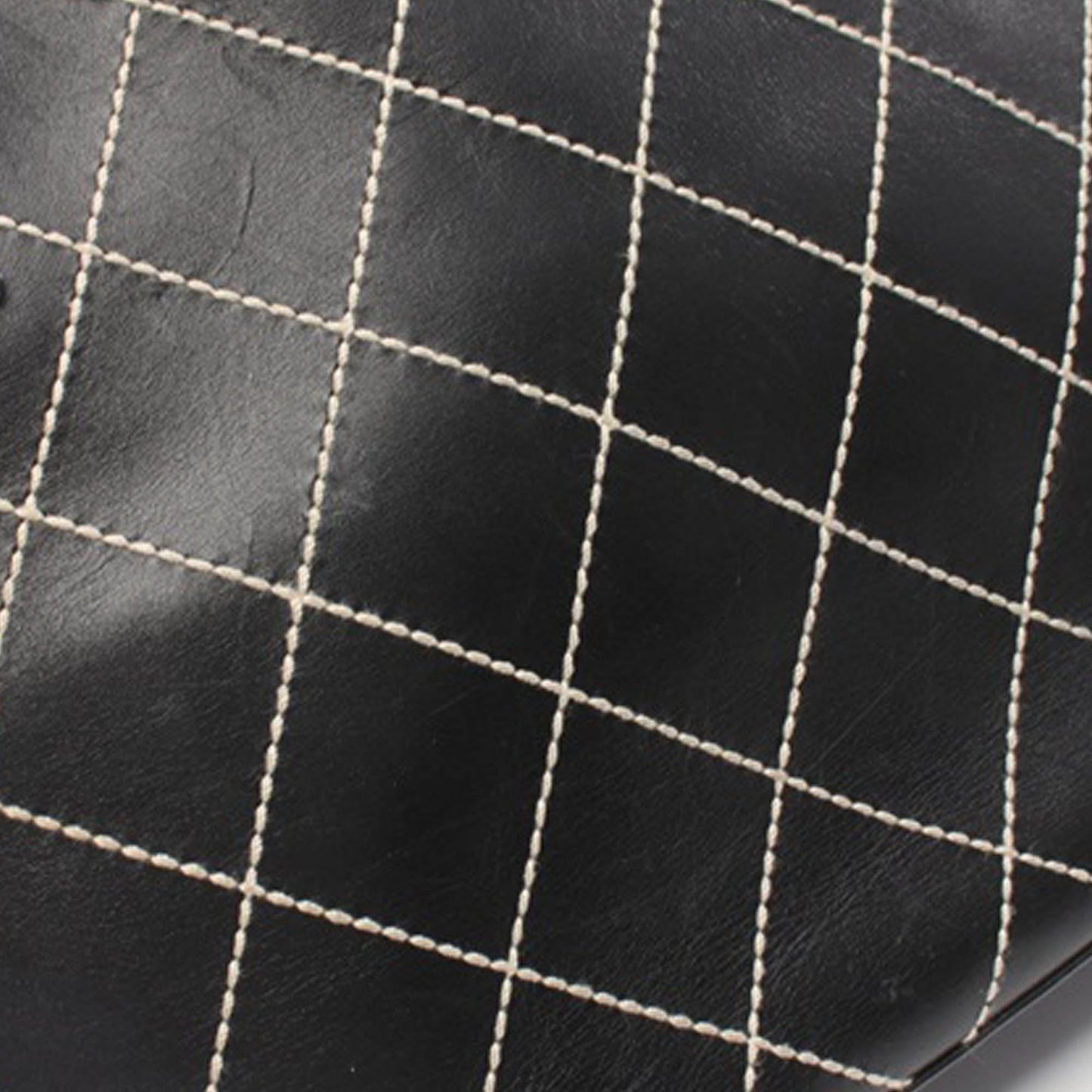 Black Chanel CC Wild Stitch Calfskin Handbag