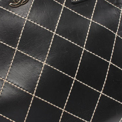 Black Chanel CC Wild Stitch Calfskin Handbag