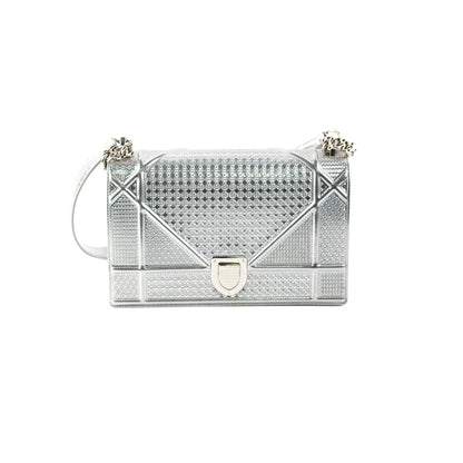 Dior Medium Diorama Metallic Silver