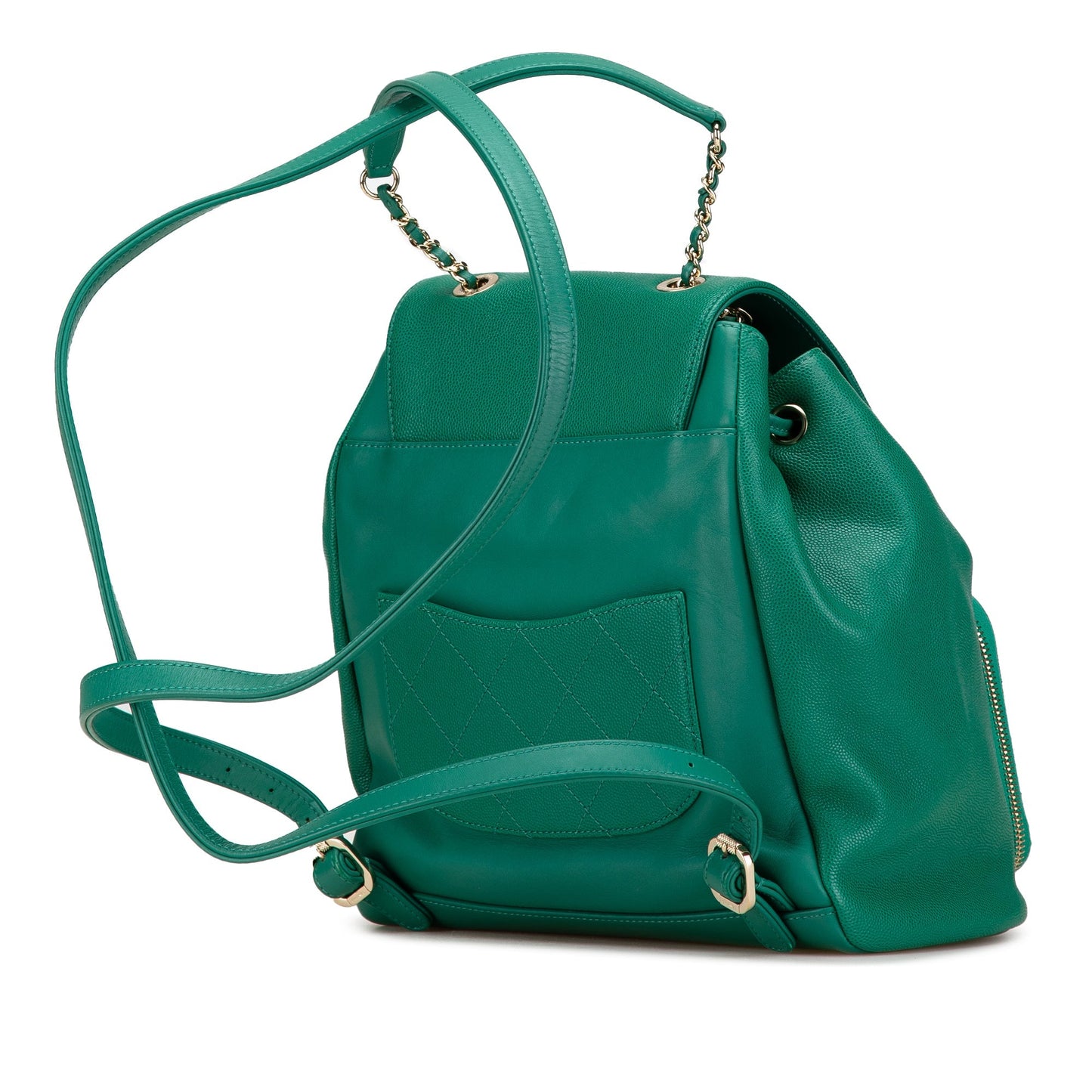 Green Chanel Caviar Business Affinity Backpack