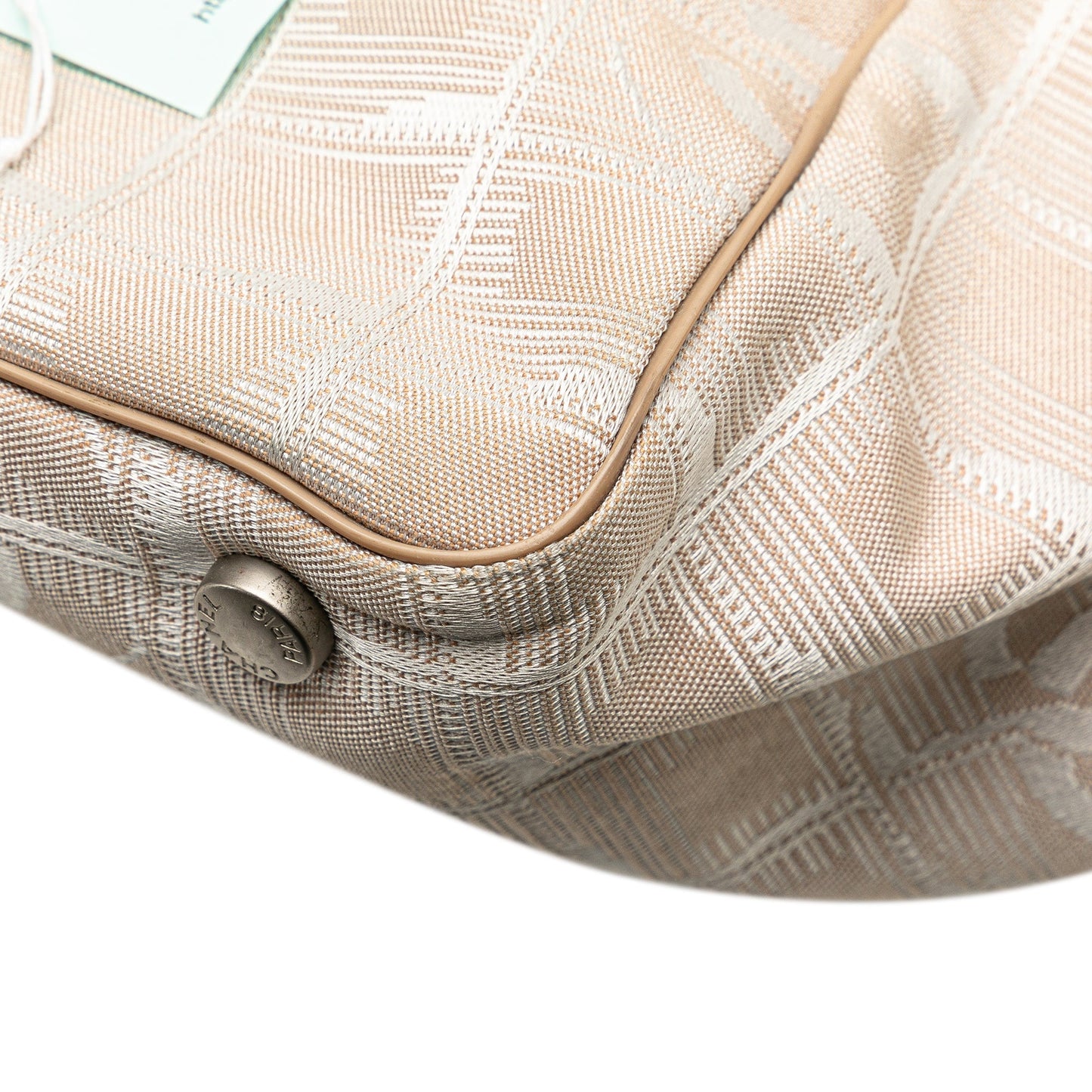 Cream Chanel New Travel Line Nylon Tote