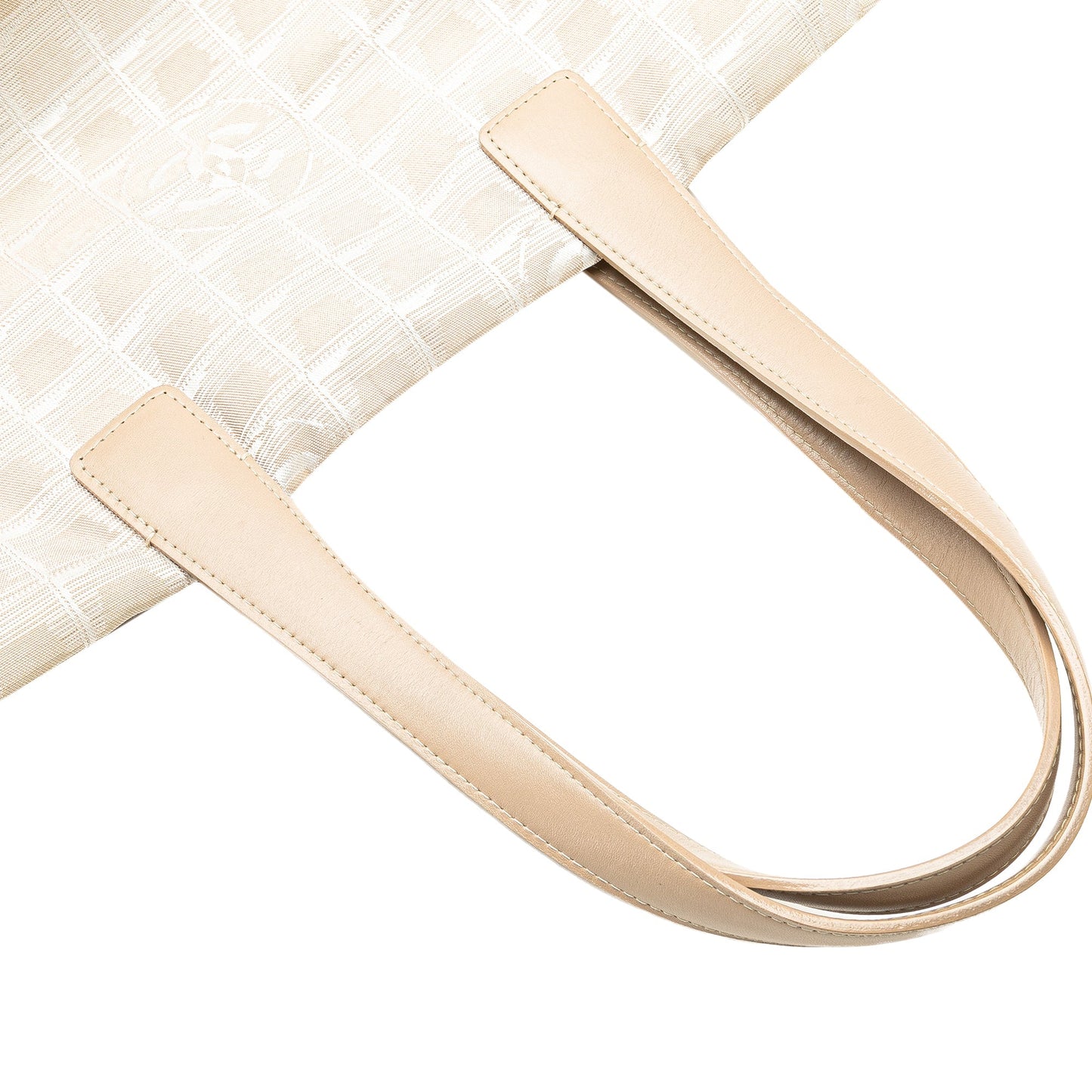 Cream Chanel New Travel Line Nylon Tote