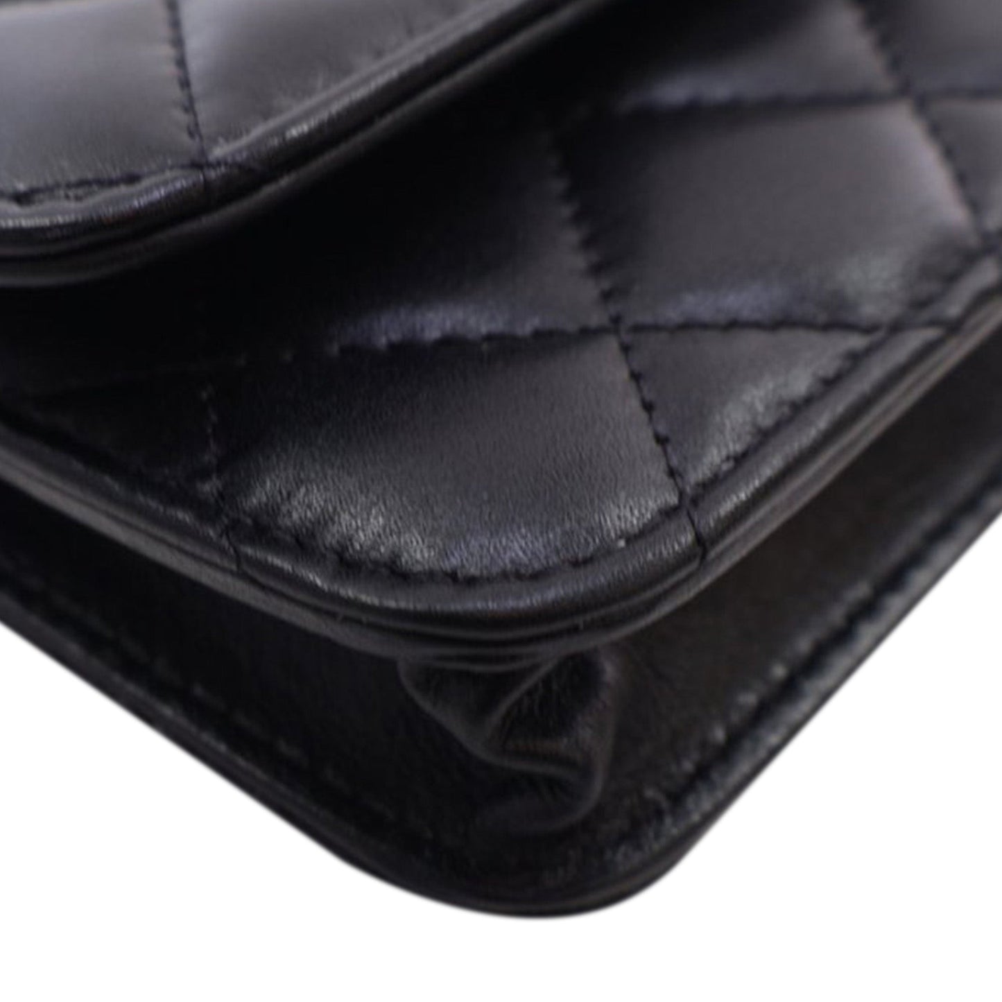 Black Chanel Quilted Calfskin Maxi Pearls Clutch With Chain Crossbody Bag
