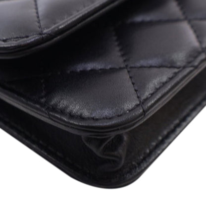 Black Chanel Quilted Calfskin Maxi Pearls Clutch With Chain Crossbody Bag