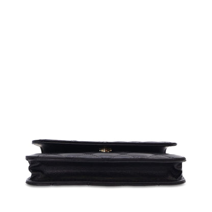 Black Chanel Quilted Calfskin Maxi Pearls Clutch With Chain Crossbody Bag