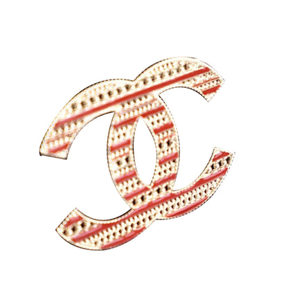 Gold Chanel Gold Plated Enamel CC Brooch