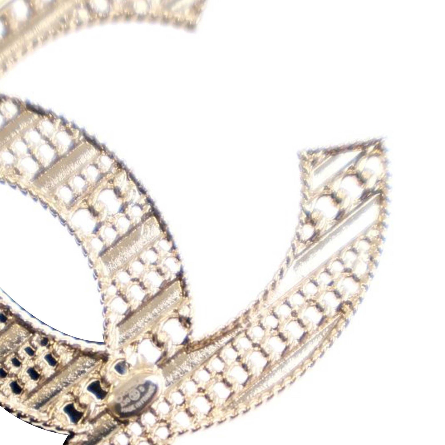 Gold Chanel Gold Plated Enamel CC Brooch