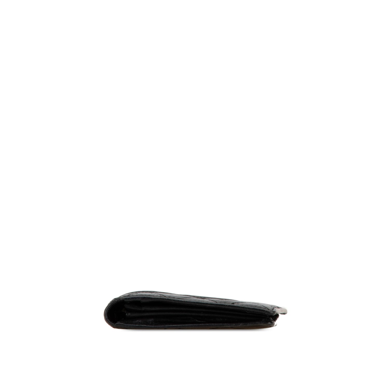 Black Chanel Quilted Aged Calfskin Cambon Ligne Bifold Wallet