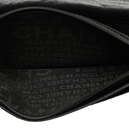 Black Chanel Quilted Aged Calfskin Cambon Ligne Bifold Wallet