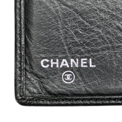 Black Chanel Quilted Aged Calfskin Cambon Ligne Bifold Wallet