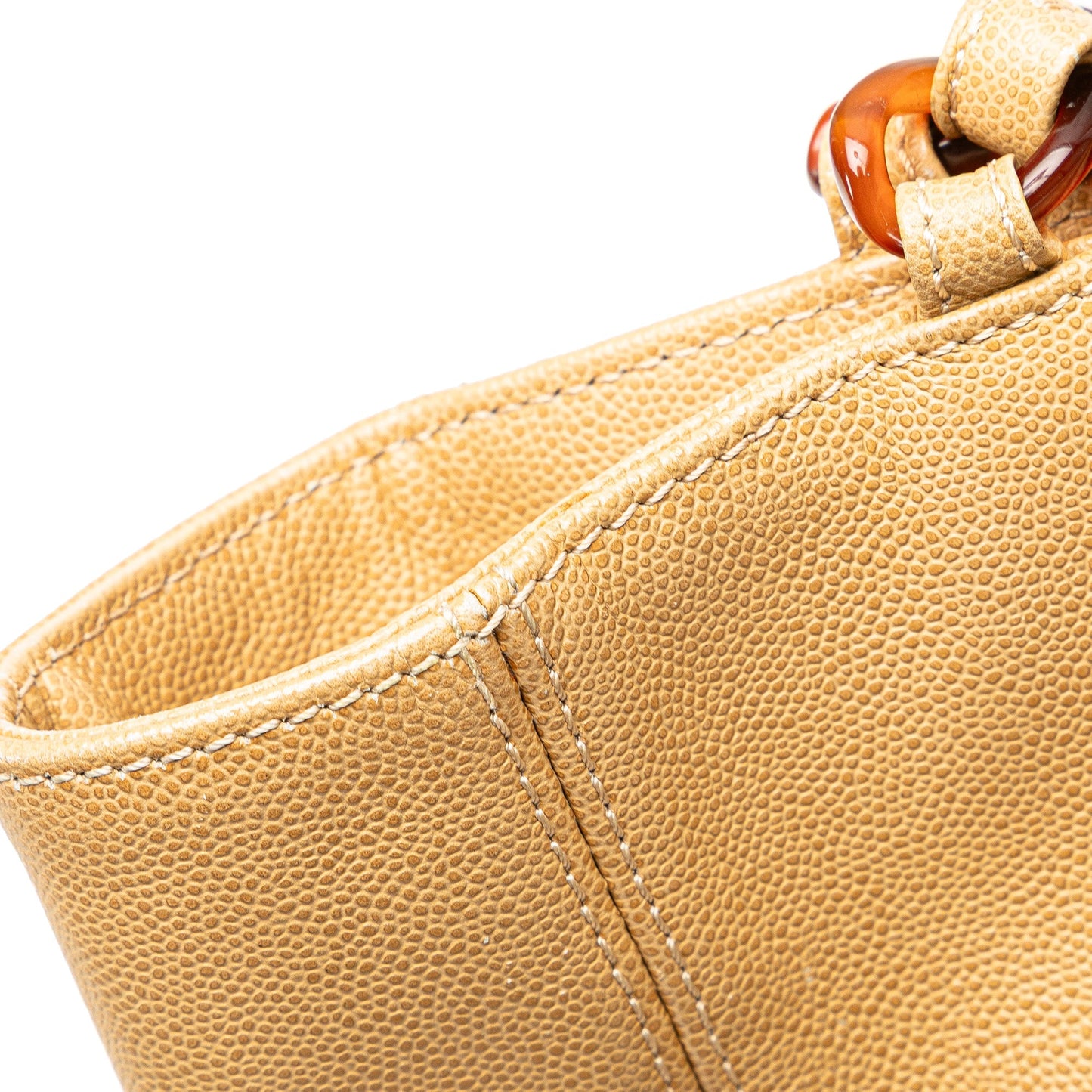 Brown Chanel CC Caviar Tortoise Chain Tote Bag