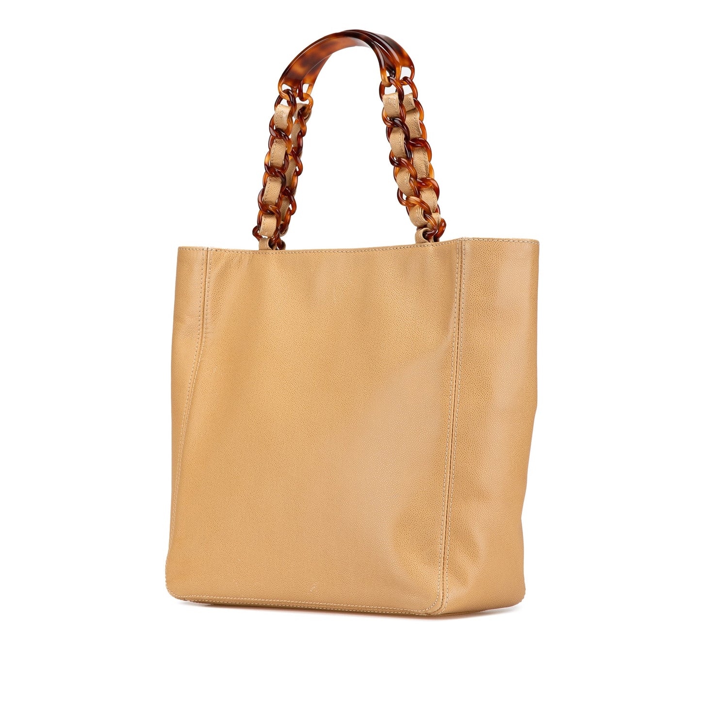Brown Chanel CC Caviar Tortoise Chain Tote Bag
