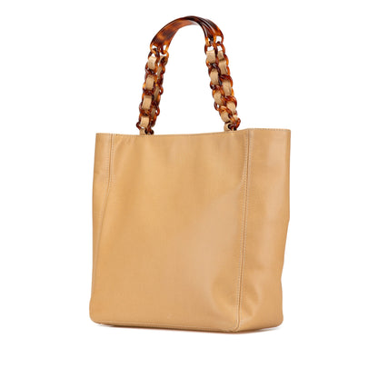 Brown Chanel CC Caviar Tortoise Chain Tote Bag