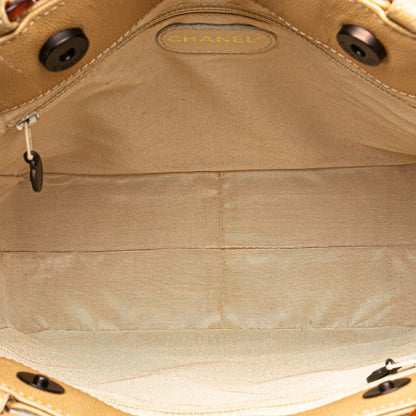 Brown Chanel CC Caviar Tortoise Chain Tote Bag