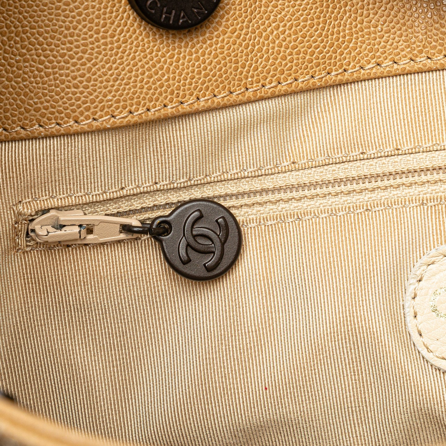 Brown Chanel CC Caviar Tortoise Chain Tote Bag
