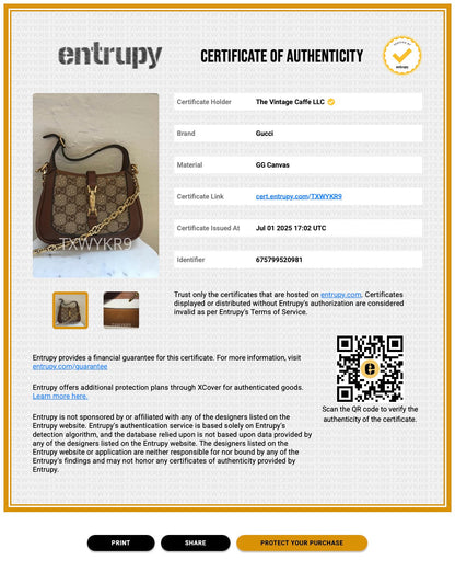 GG Brown Gucci Jackie 1961 Crystals Mini Bag
