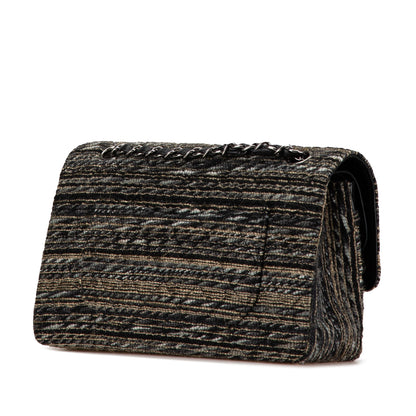 Brown Chanel Medium Classic Tweed Double Flap Shoulder Bag