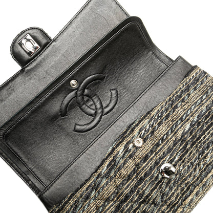 Brown Chanel Medium Classic Tweed Double Flap Shoulder Bag