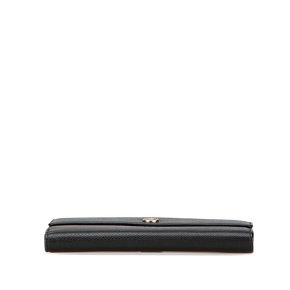Black Chanel Calfskin CC Long Wallet