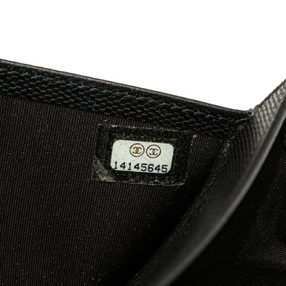Black Chanel Calfskin CC Long Wallet