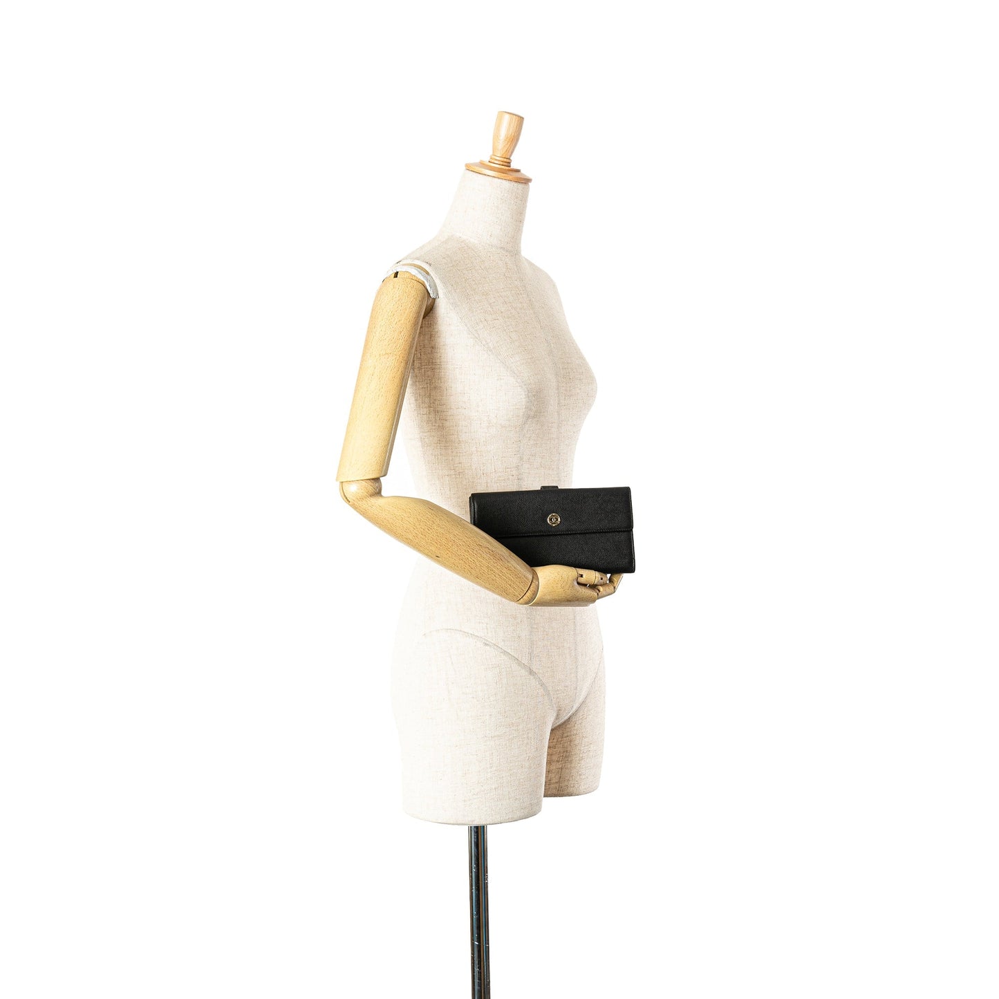 Black Chanel Calfskin CC Long Wallet