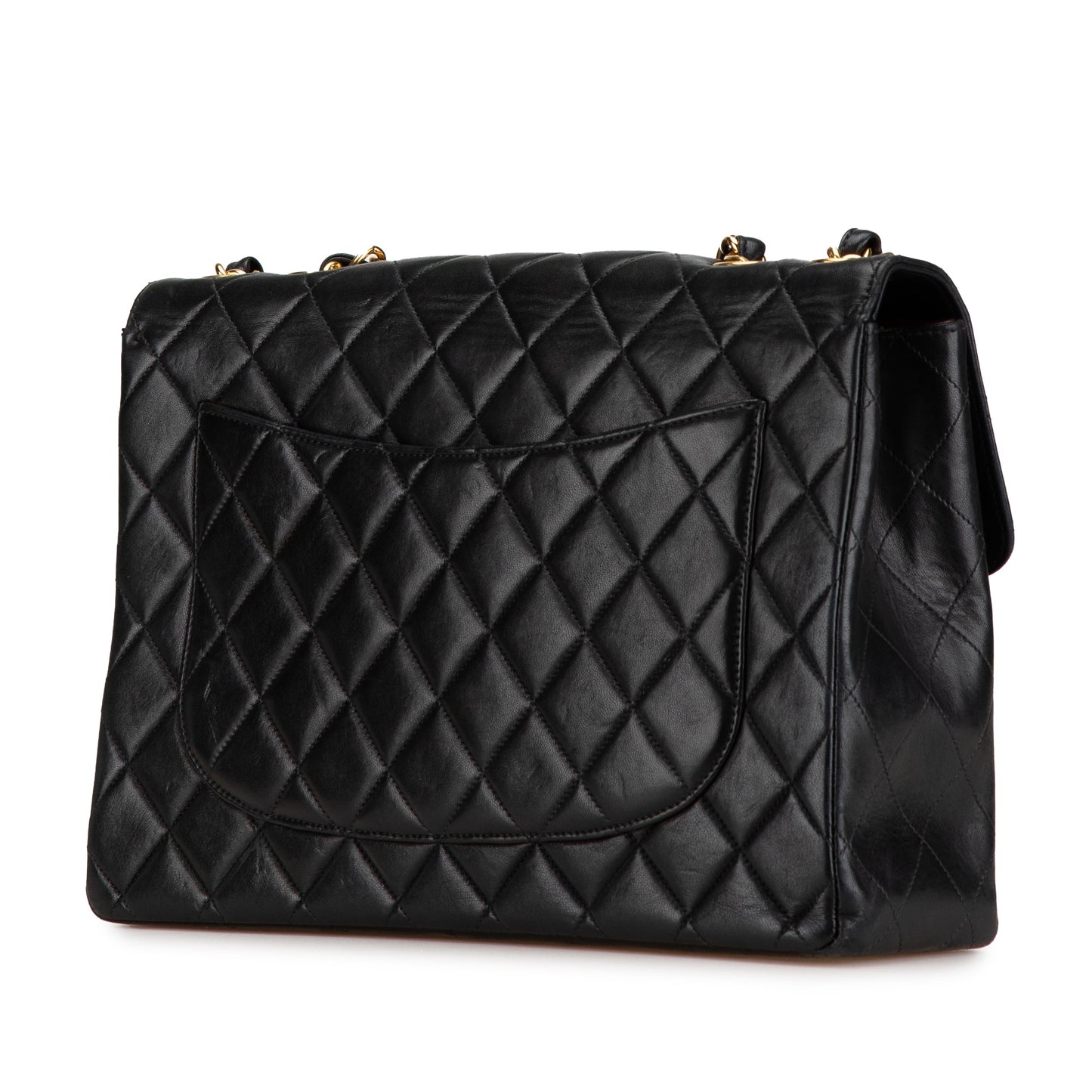 Black Chanel Jumbo Classic Lambskin Single Flap Shoulder Bag