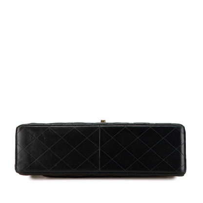 Black Chanel Jumbo Classic Lambskin Single Flap Shoulder Bag
