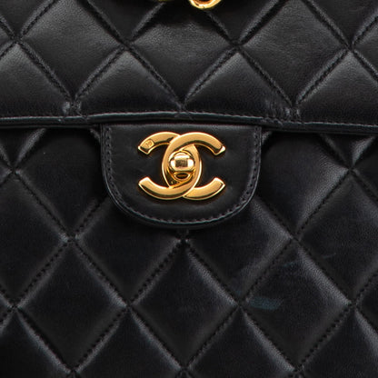 Black Chanel Jumbo Classic Lambskin Single Flap Shoulder Bag