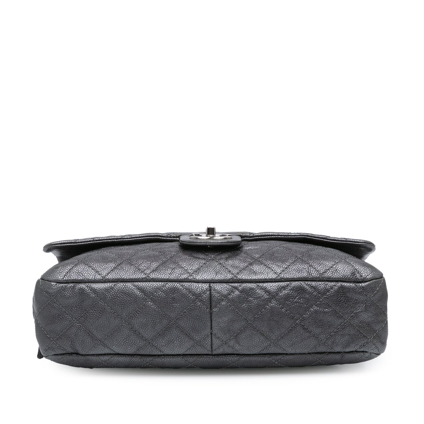 Gray Chanel Jumbo Quilted Caviar Easy Flap Shoulder Bag