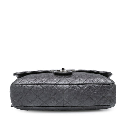 Gray Chanel Jumbo Quilted Caviar Easy Flap Shoulder Bag