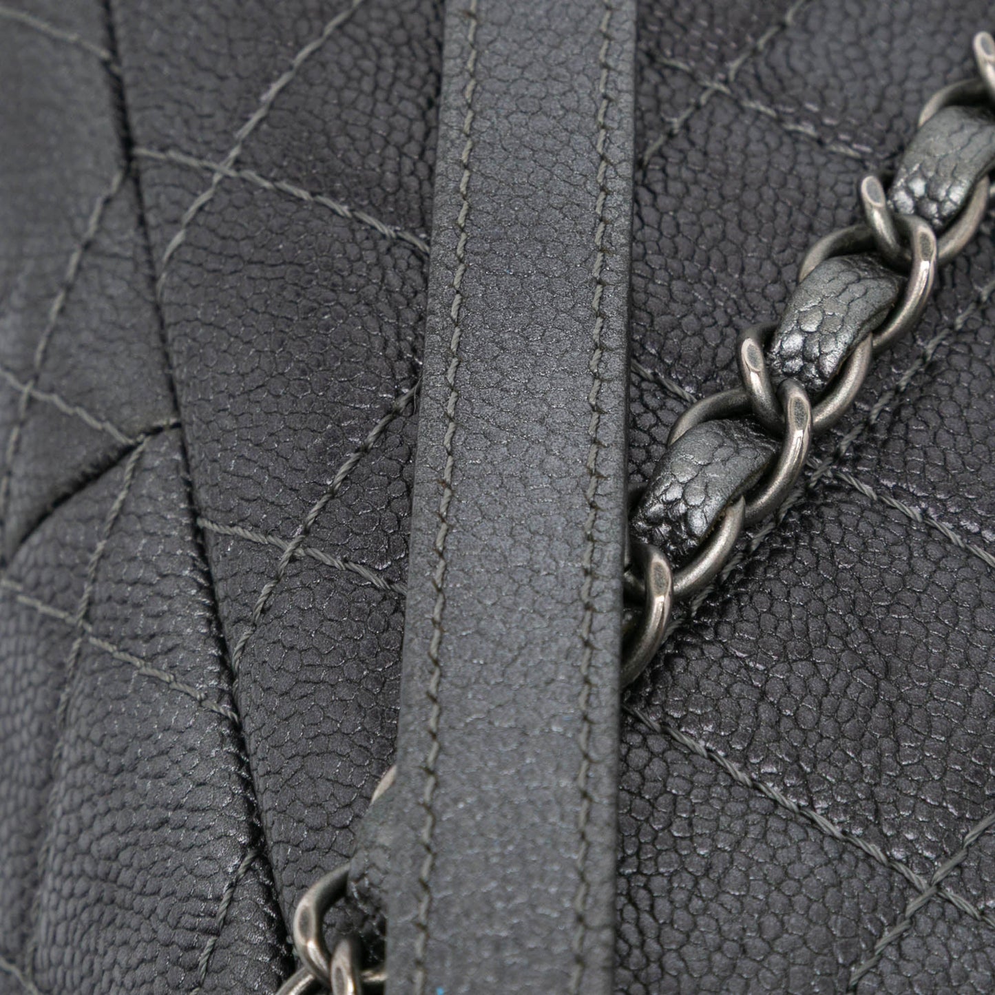 Gray Chanel Jumbo Quilted Caviar Easy Flap Shoulder Bag