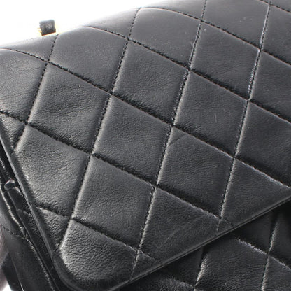 Black Chanel Medium Classic Lambskin Double Flap Shoulder Bag