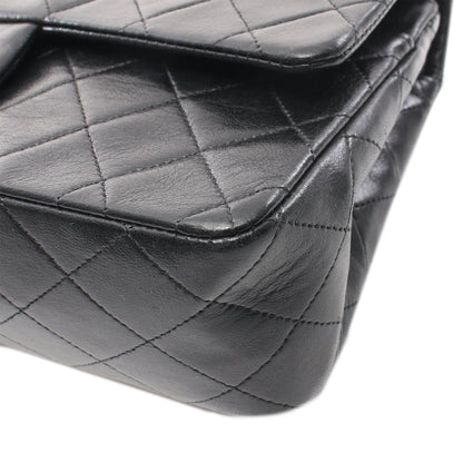 Black Chanel Medium Classic Lambskin Double Flap Shoulder Bag