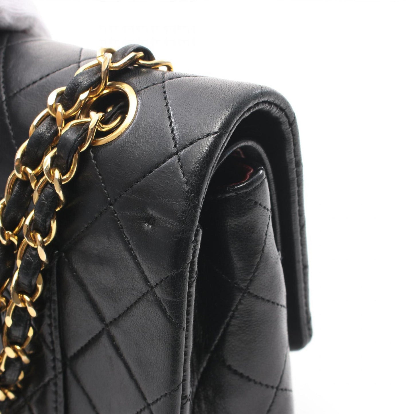 Black Chanel Medium Classic Lambskin Double Flap Shoulder Bag