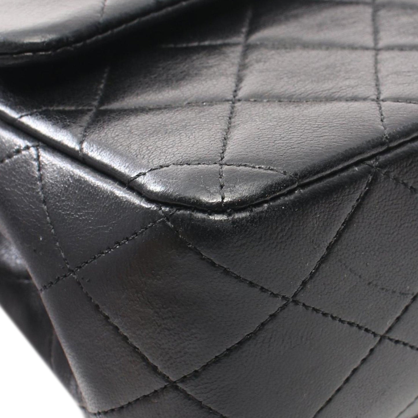 Black Chanel Medium Classic Lambskin Double Flap Shoulder Bag