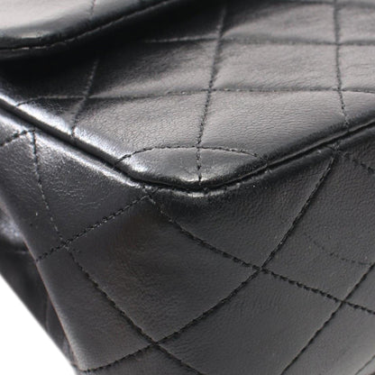 Black Chanel Medium Classic Lambskin Double Flap Shoulder Bag