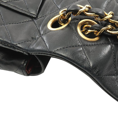 Black Chanel Small Classic Lambskin Double Flap Shoulder Bag