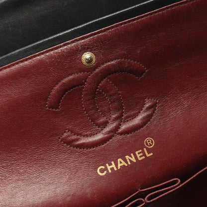 Black Chanel Small Classic Lambskin Double Flap Shoulder Bag