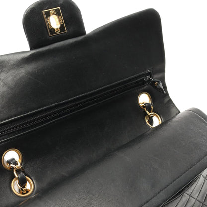 Black Chanel Small Classic Lambskin Double Flap Shoulder Bag