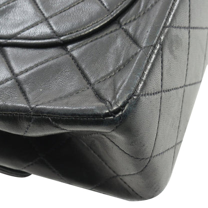 Black Chanel Small Classic Lambskin Double Flap Shoulder Bag