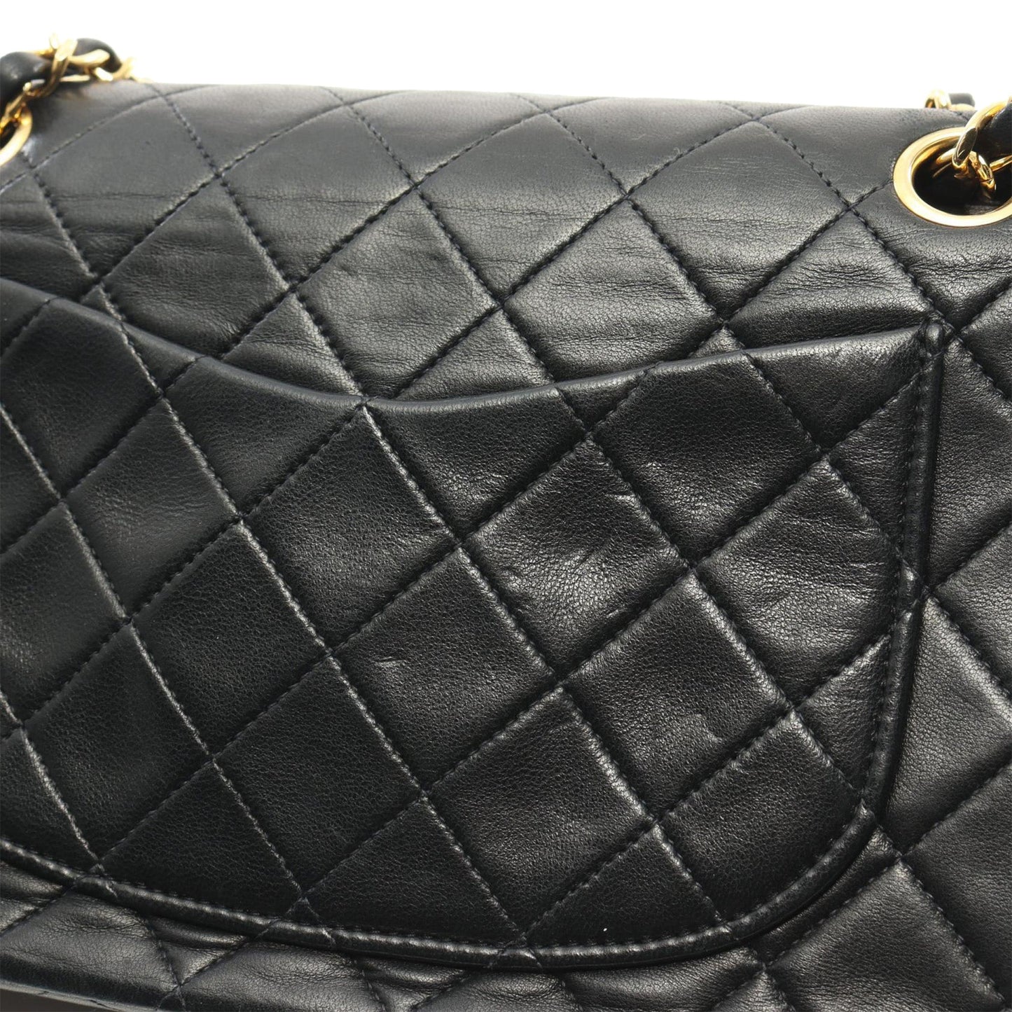 Black Chanel Small Classic Lambskin Double Flap Shoulder Bag