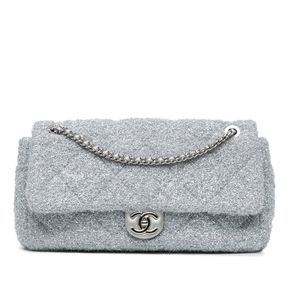 Chanel Sac Large Quilted Lurex Ground Control Pluto Glitter Flap