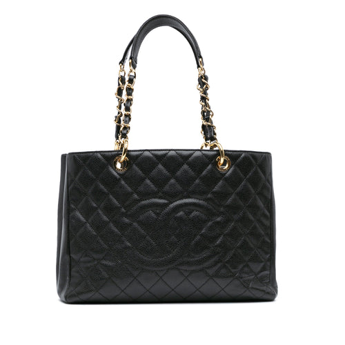 Black Chanel Caviar Grand Shopping Tote