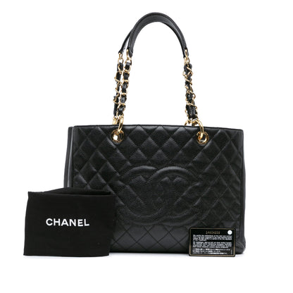 Black Chanel Caviar Grand Shopping Tote