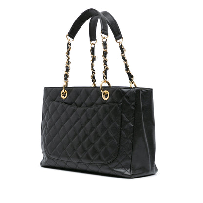 Black Chanel Caviar Grand Shopping Tote