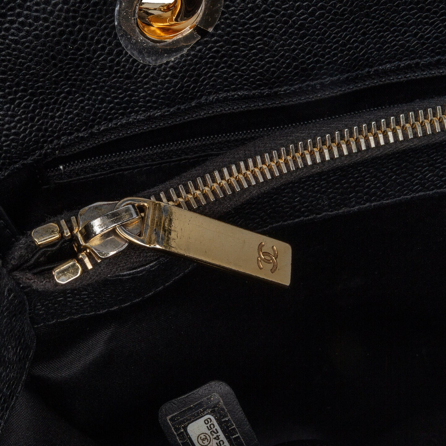 Black Chanel Caviar Grand Shopping Tote