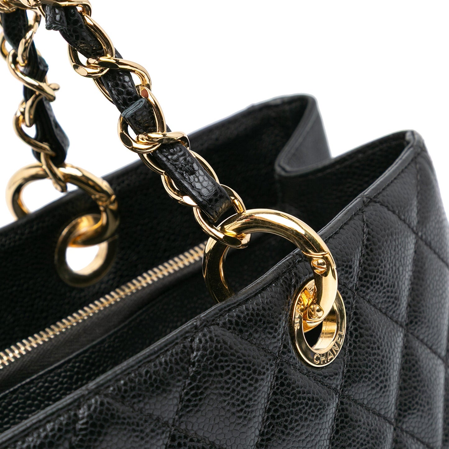 Black Chanel Caviar Grand Shopping Tote